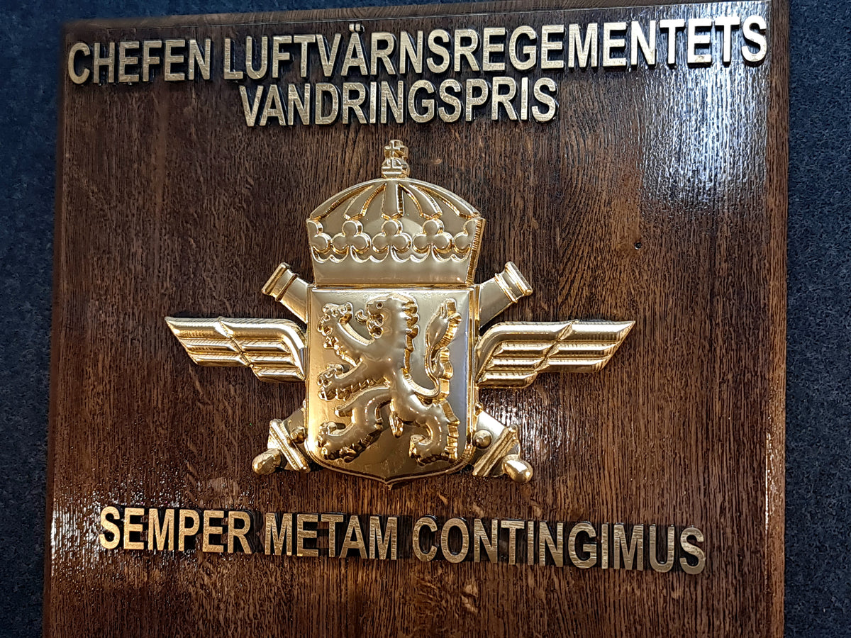 Vapensköld, vadringspris, familjvapen med text