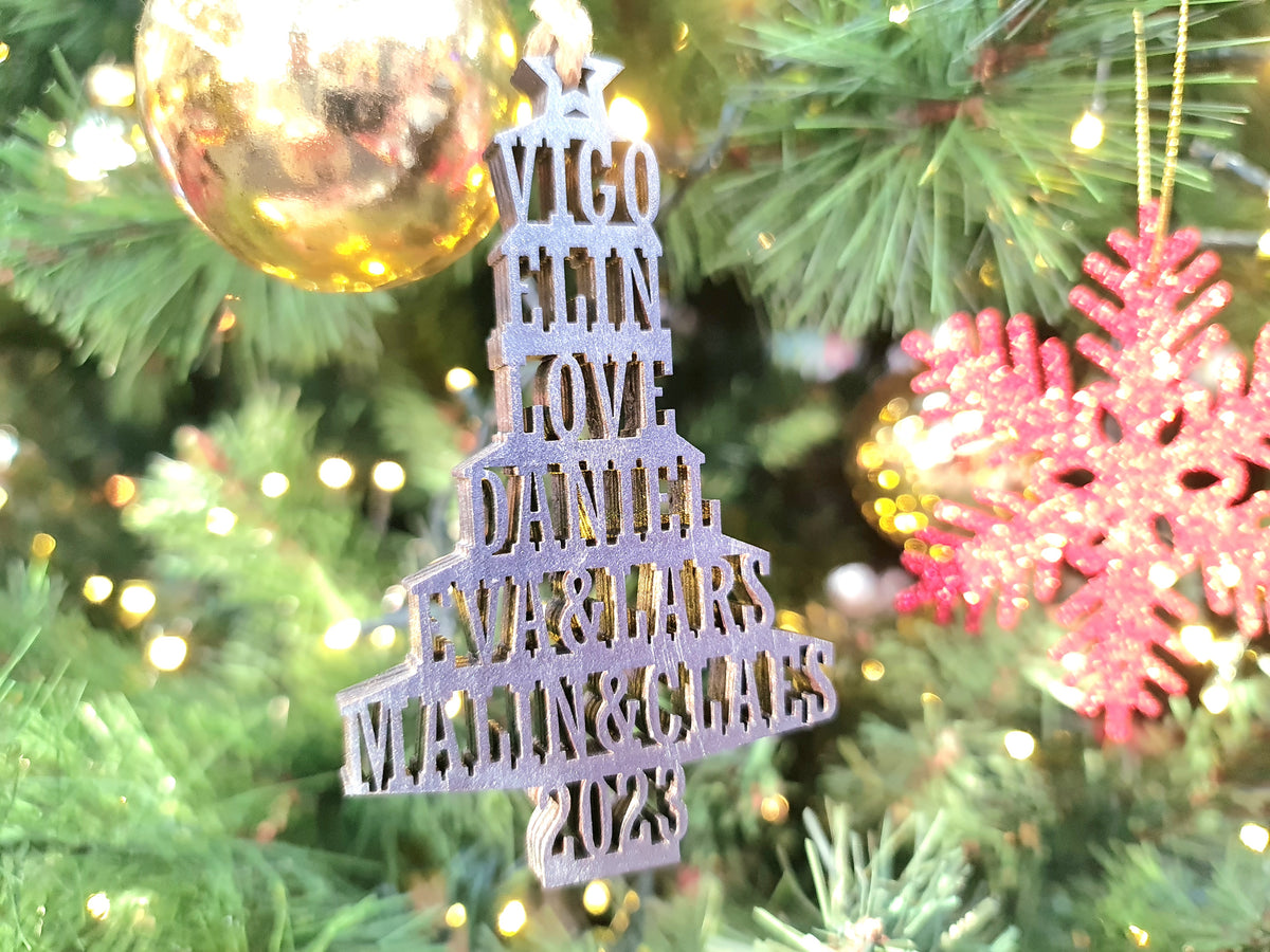 Personlig julgran med namn