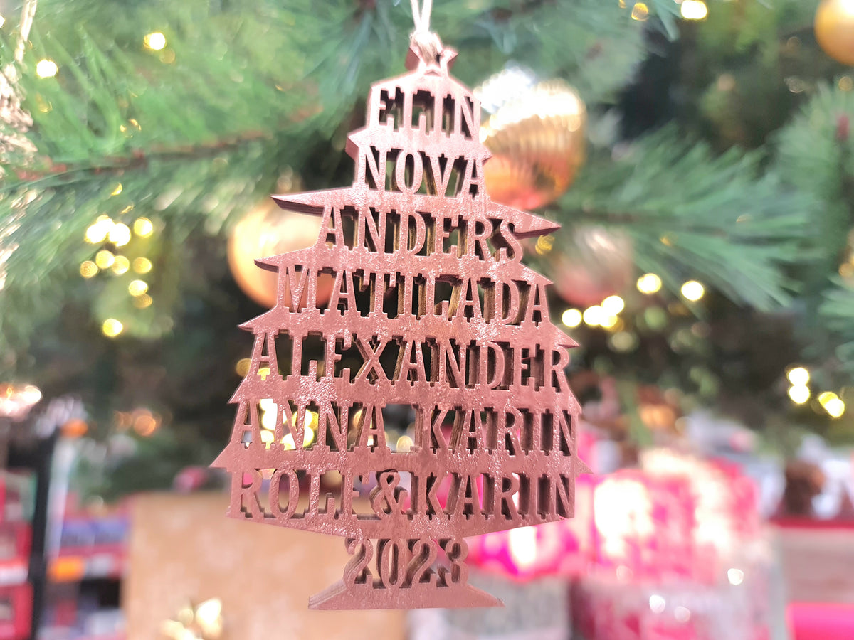 Personlig julgran med namn