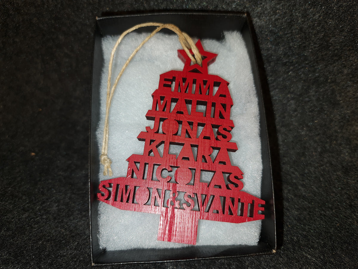 Personlig julgran med namn