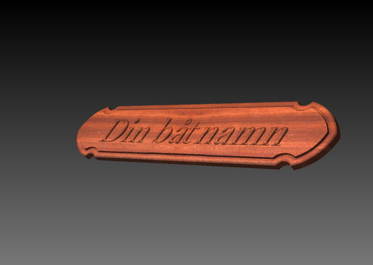 Exklusiv Båtskylt i 3D Relief – Teak & Mahogny