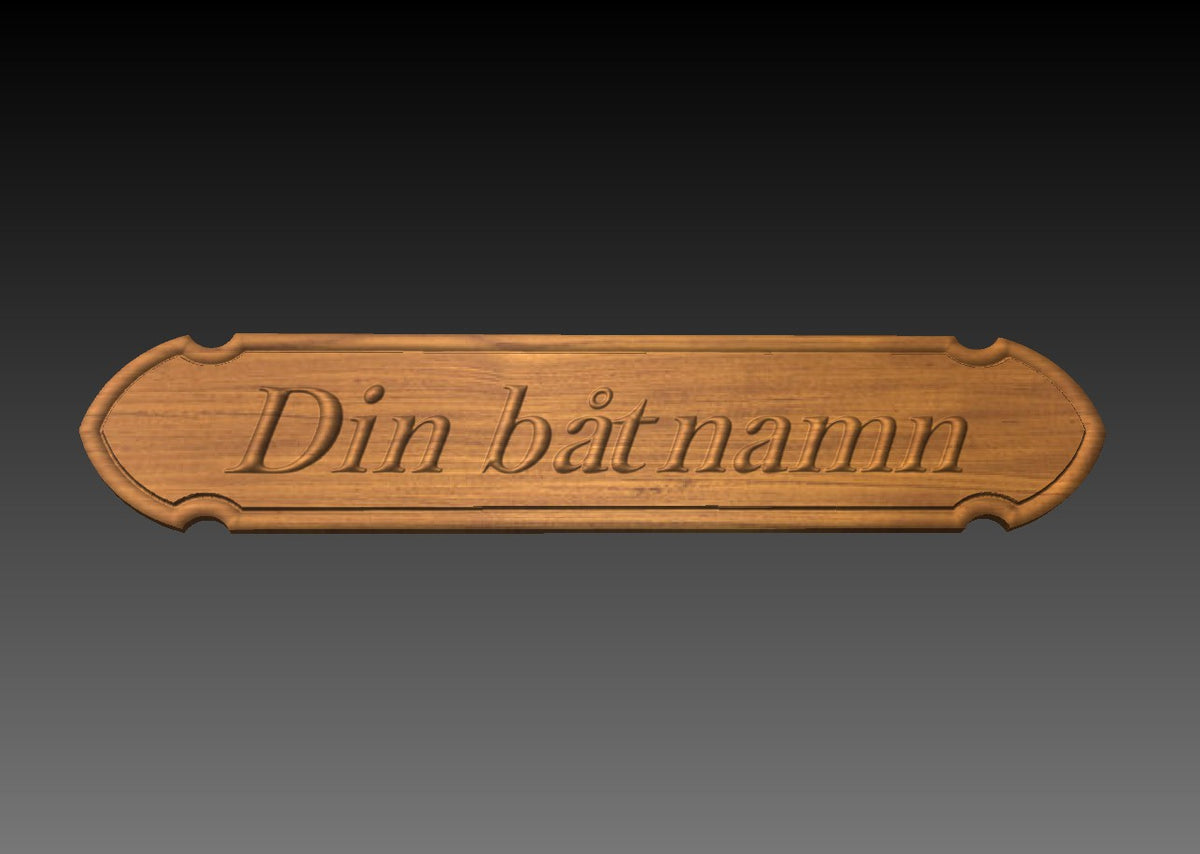 Exklusiv Båtskylt i 3D Relief – Teak & Mahogny
