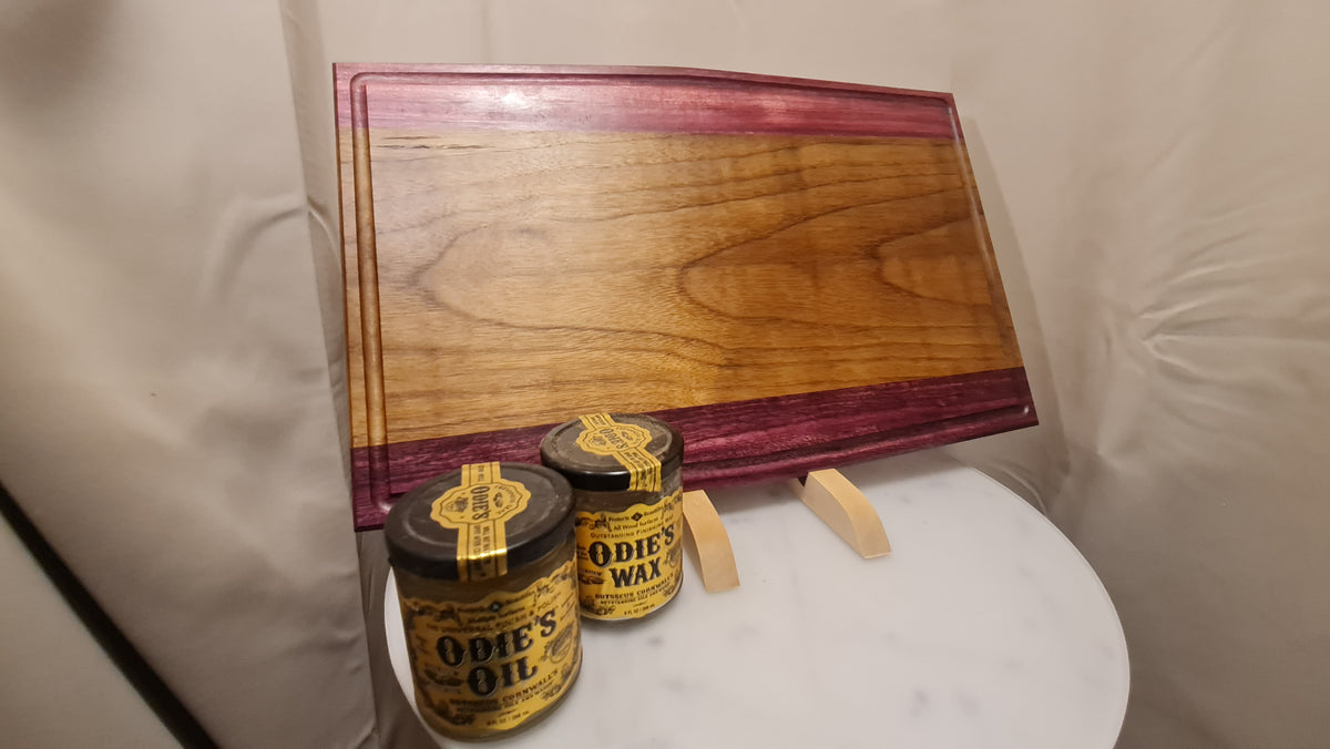 Skärbräda i valnöt och purpleheart